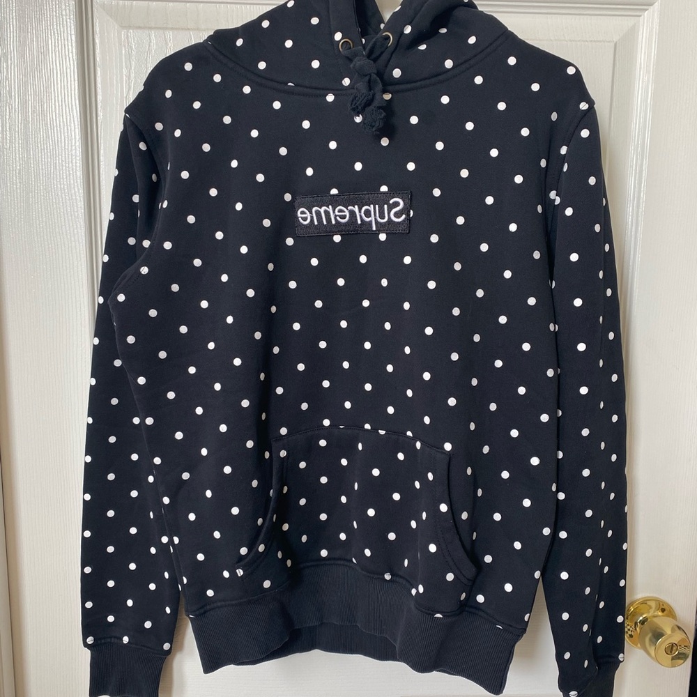Faux Supreme Polka Dot Hoodie Sz M